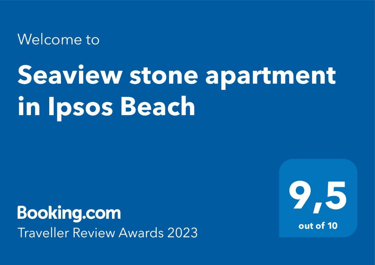 Seaview Stone Apartment In Ipsos Beach Exteriér fotografie